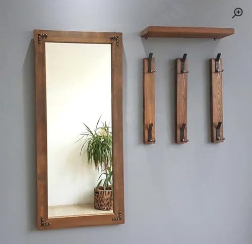 wellgoodhouse Classic Style Wall Mirror with Hanger Set Dressing Mirror with Unique Piece Wall Mirror Gym Mirror