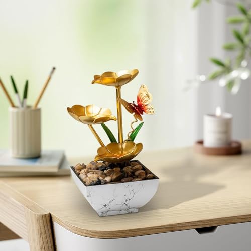 ATORSE® Tabletop Water Fountain Indoor Decor Chinese Gifts Zen Garden Water Fountain Style D