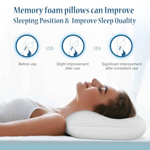 OLIXIS Memory Foam Pillow, Standard Size Pillows for Sleeping, Bed Pillow Soft and Comfortable, Cooling Hotel Pillow for Side Sleeper, Removable, Machine Washable Cover, 1 Pack, 24" x 16"