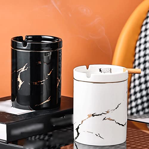 ROHNES Ceramic Ashtrays Minimalism Ash Tray Ash Tray for Cigarettes 8.2x11cm/3.2x4.3in Desktop for Home Office Decoration