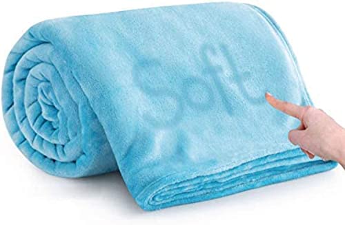 BSB HOME Micromink All Season Solid/Plain 250 Gsm Single Blanket/Comforter/Dohar/Throw - Ultra Soft Cozy Blanket with pompom Fringe (Sky Blue, 220X115 Cm) (5X7 feet)