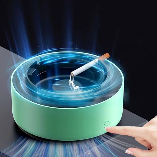 Sevia 2 In 1 Multifunctional Indoor Smokeless Ashtray, 360 °surround Suction Intelligent Air Purifier Ashtray, Indoor Household Car Intelligent Ashtray (Green)