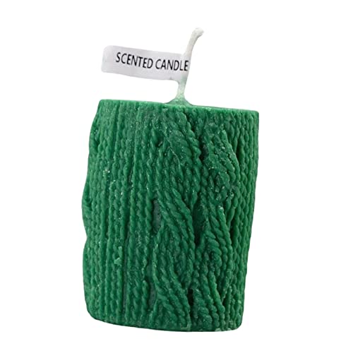 ATORSE® Mini Yarn Candle Flameless Decorative Romantic for Holiday Valentines Dating Green