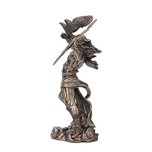 Veronese Design 8 1/2 Inch Greek God Zeus Thunderbolt Strike Cold Cast Resin Antique Bronze Finish Statue Home Decor