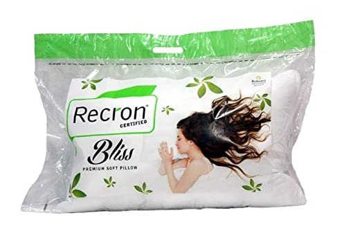 Recron Certified Fiber Bliss Pillow (White, 43x69cm) - 2 Piece