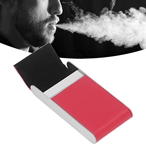 Cigarette Carrying Case, Textured Inner Protective Cigarette Holder for Outdoor Stainless Steel Cigarette Holder (Red)