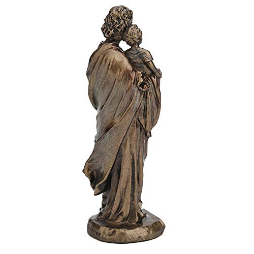 Veronese Design 3 3/8 Inch Saint Joseph Cast Resin Hand Painted Antique Bronze Finish Statue Home Decor