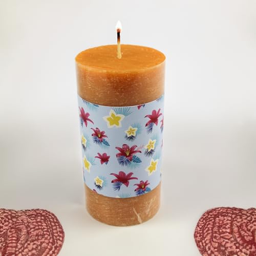 Treasure Hunt® Brushed Textured Pillar Candle Large Mogra Fragrances for Gift & Home Décor