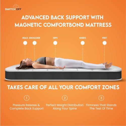 switch-off Magnetic ComfortBond Mattress (White) |80x75 Inches| (8" Inch)