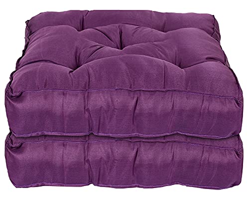 Kuber Industries Microfiber Chair Pad|Chair Cushion Pad for Office, Home|Sitting Cushion|Pack of 2 (Purple)