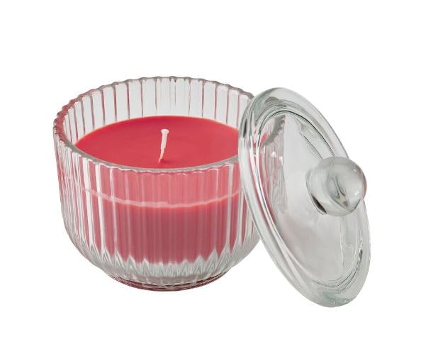 Uppfylld Vinterfint Scented Candle in Glass, Cinnamon & Sugar/red, 20 hr