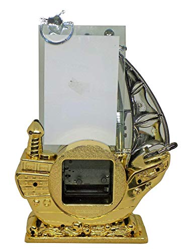 Wizme Boat Style Table Clock with Photo Frame Best Gift Items (30 Grams) Pack of 1