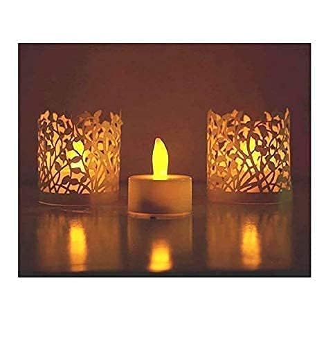 VARNI HOUSE MART Acrylic Flameless & Smokeless Decorative Candles Led Tea Light Candle Perfect for Gifts, Home, Room, Birthday, Anniversary Decorative Candles (Pack of 12) (Pack of 24)