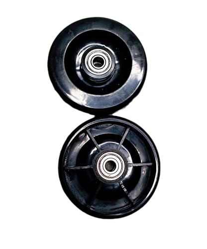 CYIDER Durable Black Swing Car/Panda/Magic Car 2 Wheel Set with Bearings, Rod, and Bush Pattern - Easy to Fit and Provides Stability Ideal for Replacing Worn-Out or Damaged Wheels