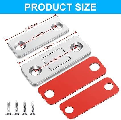 Lumei Ultra Thin Cabinet Magnetic Catch || Upgrade Stainless Steel Magnetic Door Catch || High Magnetic Cabinet Door Magnets for Kitchen Cupboard Wardrobe Closet Drawer Latch - 8 pcs