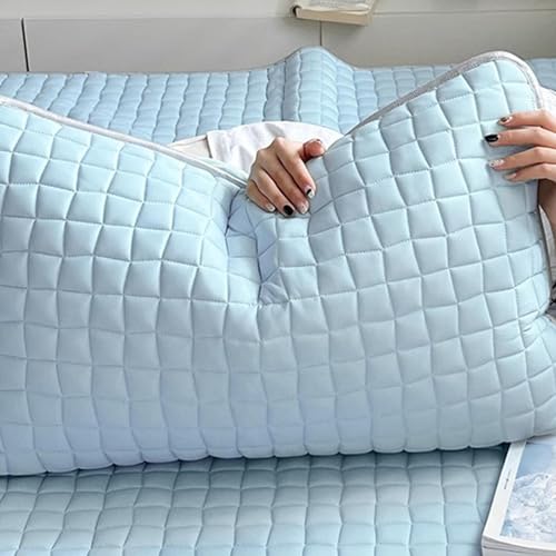 SECRET DESIRE Cooling Mattress Pad Soft Sleeping Mat Cool Mat Cooling Fitted Sheets Blue 1.8mx2.0m