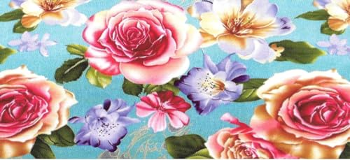 Royal Rose Queen Size Imported Microfiber Beautiful Double Bed Sheet 2 Pillow Cover (Light-Blue)