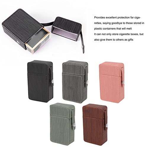 Cigarette Box Protective Cover, Practical to Provide Good Protection Portable Cigarette Box Holder PU for Travel (Pink)