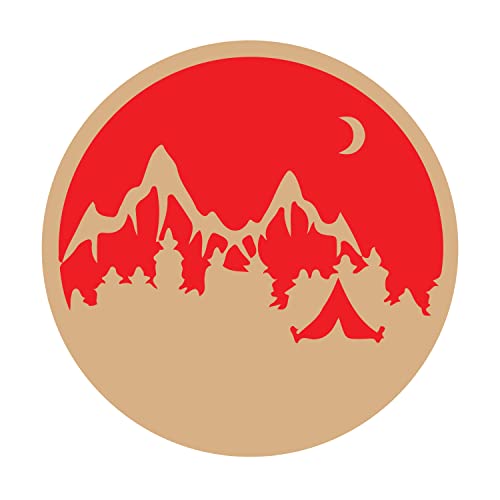 DOTME Travel Adventure Explore Mountain Wooden With Vinyl Sticker Decorative Design Wall Décor Home Boys Bedroom Living Room Hall DIY Art 8 INCH (Red)