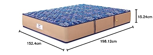 peps Springkoil Bonnell 6-inch Queen Size Spring Mattress (Dark Blue, 78x60x06) with Two Free Pillow