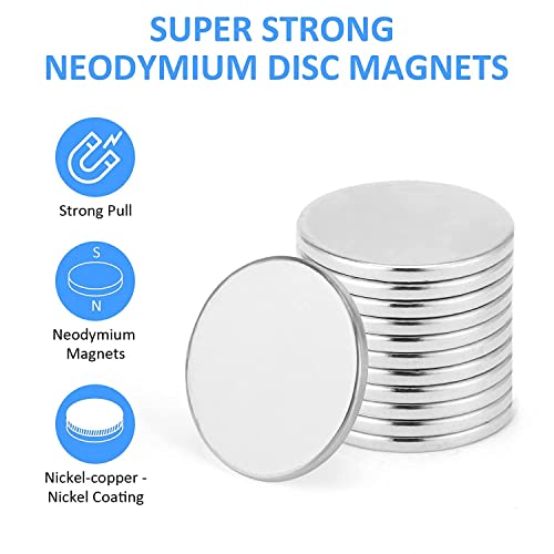 Universal 5/8x1/16 Magnetic Fastener Holder Sticker Multi-Use Round Disc Magnets (30 Pack)