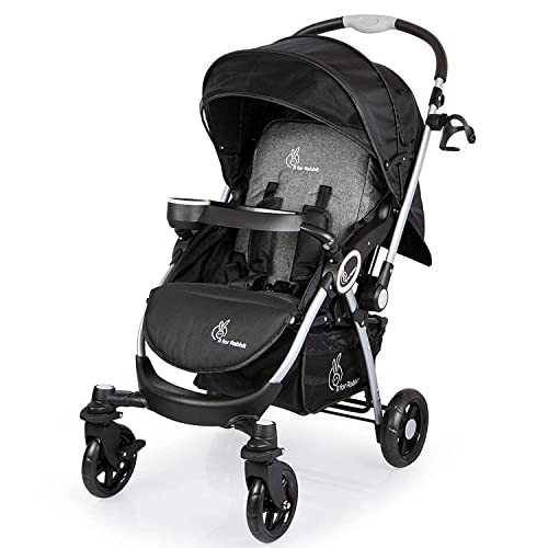 R for Rabbit Chocolate Ride Stylish Baby Stroller and Pram for Baby, Kids, Infants, Newborn, Boys & Girls of 6 Months to 3 Years | 6 Months Warranty | (Black)