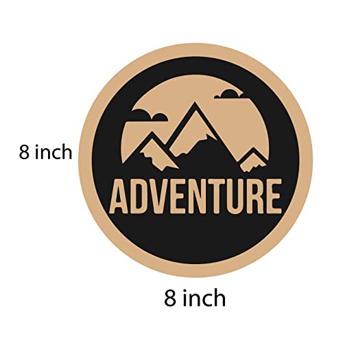 DOTME Adventure Mountain Wooden With Vinyl Sticker Decorative Wall Décor Home House Boys Bedroom Living Room Hall DIY Art 8 INCH (Black)