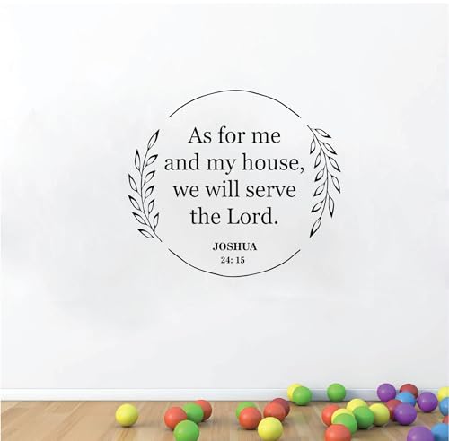 VVWV As Me My House We Will Serve The Lord Bible Wall Religion Quotes Vinyl Wall Sticker Home Living Room Hall L x H 55 cm x 48 cm