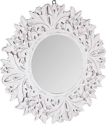 VAS Collection Home Wall Mirror, Wood Carving Mirror Frame for Living Room and Bedroom