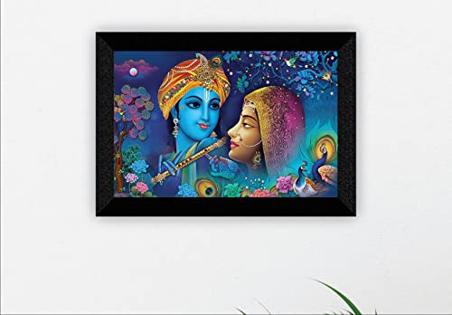 SAF paintings Pack of 1 Radha krishna religious modern art wall painting with framed for living room 11 inch x 14 inch CANFM31374