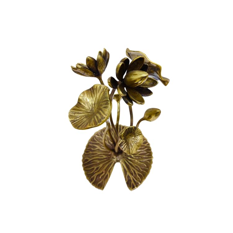 Divine Industries Handcrafted Brass Lotus Leaf Fountain, Tranquil Home Decor Accent