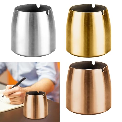 Tapered Ash Holder Portable Stainless Steel Ashtray for Villas Outdoor Patio Argent|Home & Garden|1 Stainless steel ashtray