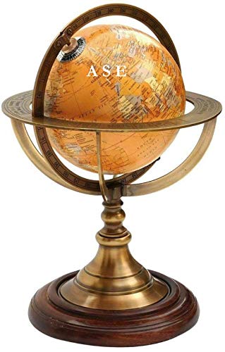 A S E Store Nautical Antique Brass Armillary Table top Marine Sphere Globe for Office Decor