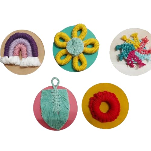 Rank Never Retires Macrame Fridge Magnets for Refrigerator, Home and Kitchen Decoration, Personal Desk (Cotton, 3.5 inch) Set of 5, Funny Quote- Full Magnetic Back Side
