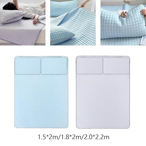 SECRET DESIRE Cooling Mattress Pad Soft Sleeping Mat Cool Mat Cooling Fitted Sheets Blue 1.5mx2.0m