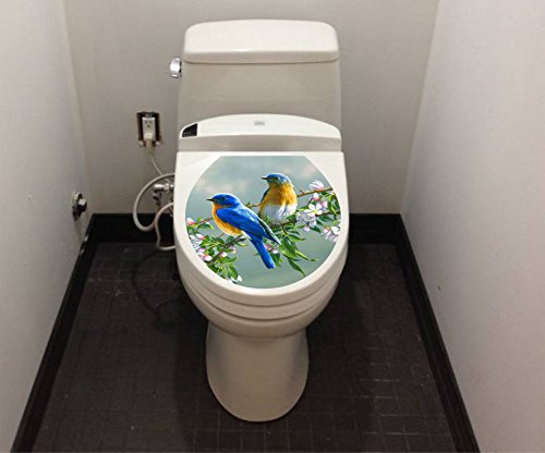 Asmi Collections Toilet Seat Wall Stickers Beautiful Birds