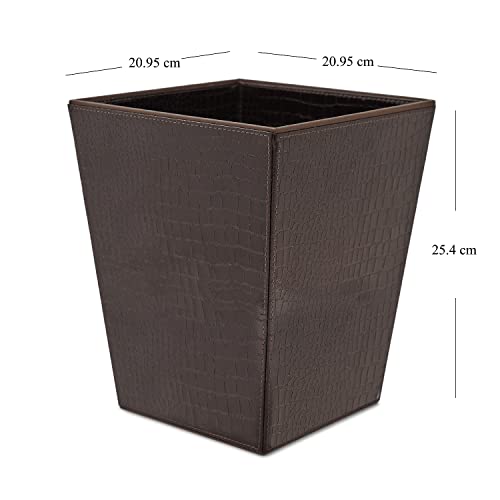 Pure Home + Living Brown Faux Leather Paper Bin