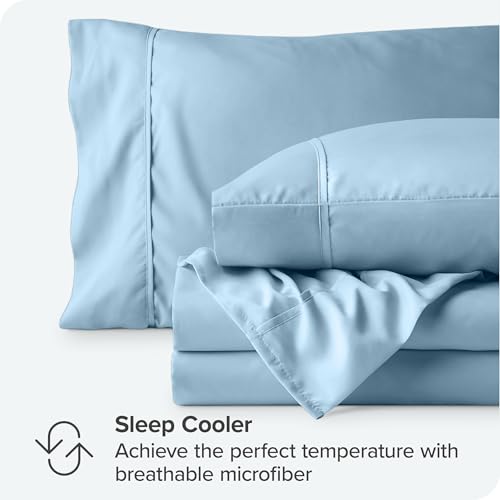 Ivy Union Premium Ultrasoft Wrinkle Resistant Microfiber Sheet Set, Full XL (Full XL, Light Blue) by Ivy Union