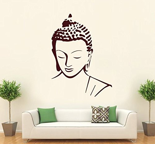 Asmi Collections PVC Wall Stickers Beautiful Brown God Buddha