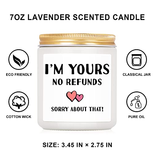 SINSUFUR Romantic Gifts for Women Men, Funny Anniversary Valentine's Day Birthday Christmas Gifts for Him Her Boyfriend Girlfriend Husband Wife Couple, 7oz Lavender Scented Candles