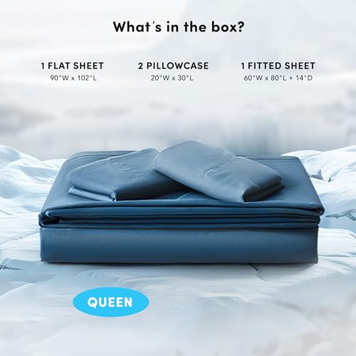 Comfort Spaces Coolmax Moisture Wicking Sheet Set Super Soft, Fade Resistant, 17" Deep Pocket, All Around Elastic - Warm Weather Cooling Sheets for Night Sweats, Queen, Teal 4 Piece