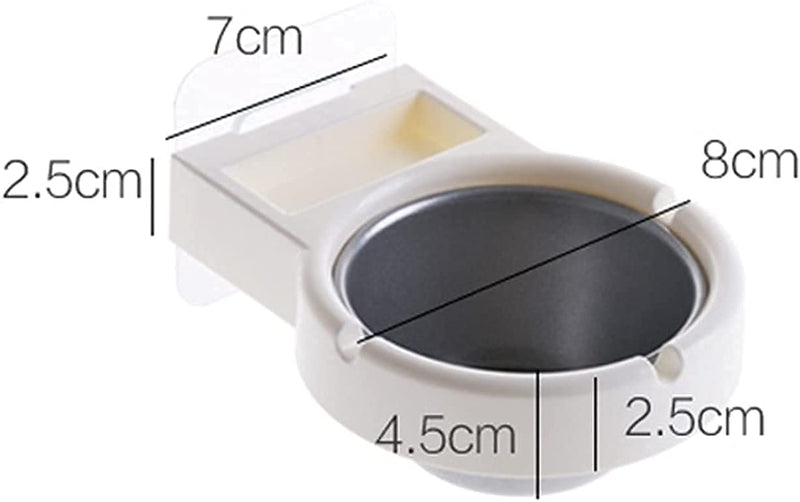 VELINEX® 1 PCS Wall- mounted Cigarette Ashtray Waterproof Cigarette Ashtray ABS, Aluminum Alloy Wall Hanging Ashtray with Suction Cup for Bathroom Toilet Home Office (WHITE)