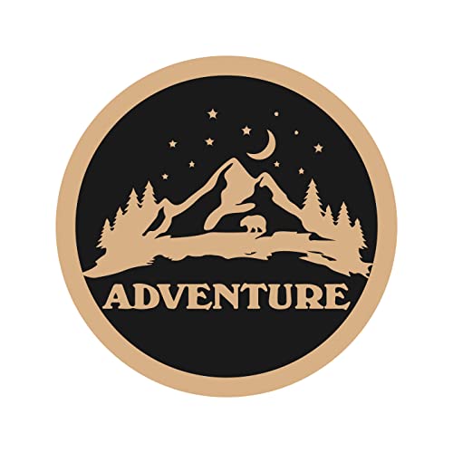 DOTME Adventure Mountain World Theme Wooden With Vinyl Sticker Decorative Wall Décor Home House Boys Bedroom Living Room House Hall DIY Art 8 INCH (Black)