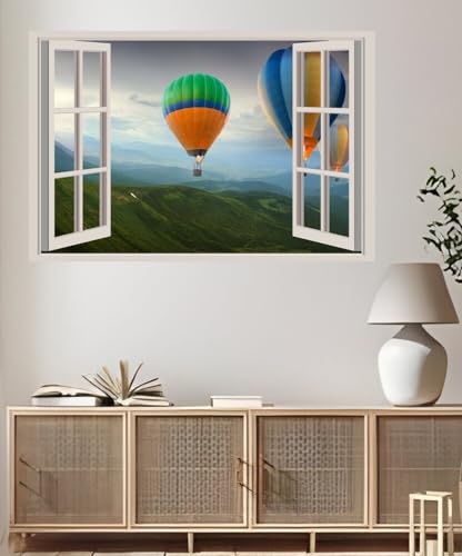 JVERF - JZZA22527 Hill Flight Aerostat| Self-Adhesive Open Window Wall Sticker