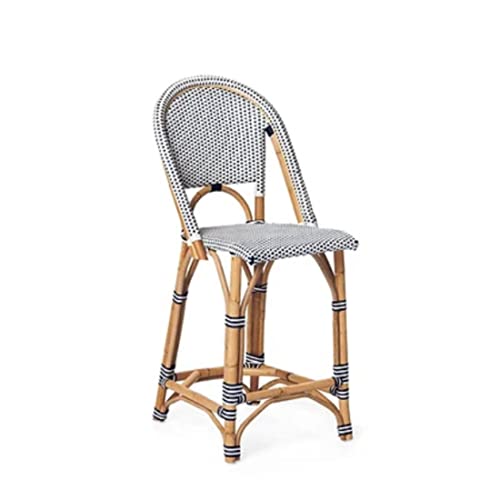 THE INSIDE PROJECT Synthetic Rattan Paris Barstool Seaside for Home Decor (White)