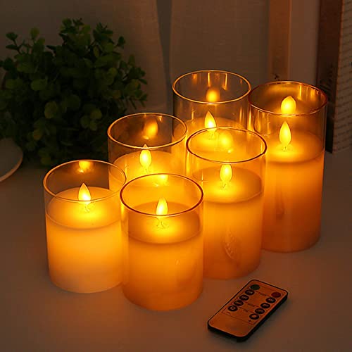 ATORSE® 3 Pieces Flickering Flameless Candles for Centerpiece Home Party Gray