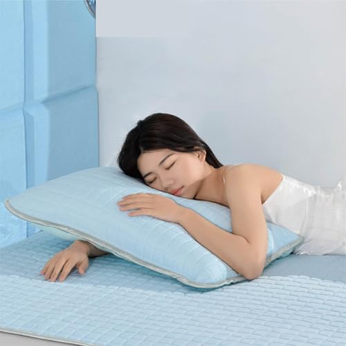 SECRET DESIRE Cooling Mattress Pad Soft Sleeping Mat Cool Mat Cooling Fitted Sheets Blue 1.5mx2.0m