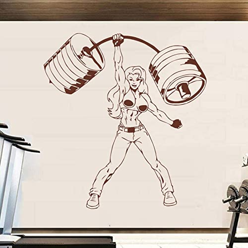 GADGETS WRAP Vinyl Decal Sticker Gym Weightlifting Sexy Girl (Item Finish Size : 56cm x 51cm)