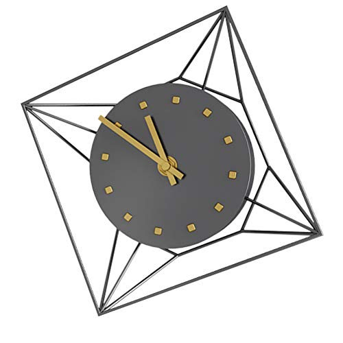 Artibetter 1pc 3D Metal Square Table Clock Desktop Clock Mute Clock Living Room Decoration