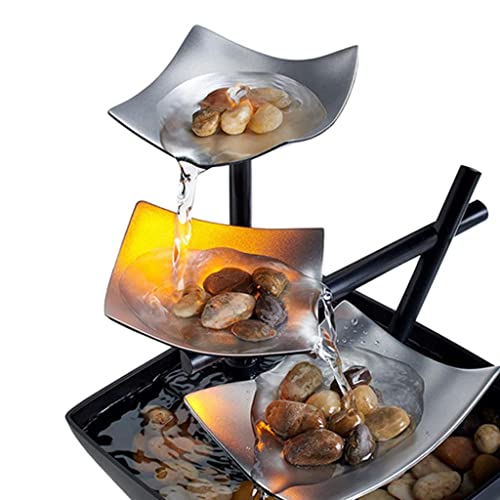 ATORSE® Tabletop Fountain Meditation Illuminated Flowing Water Fountains Home Decor